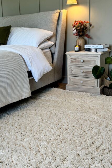 Kukoon Cream Beige Soft Fluffy Shaggy Cosy Warm Bedroom Area Rugs - Size: 60 cm x 110 cm - image 1
