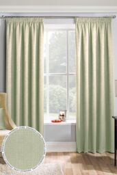 Enhanced Living 'Matrix' Green - Tape Top Thermal Noise Reducing Dim Out Curtains - Pair in Light Green - Size: 229 cm width x 137 cm drop - thumbnail 1