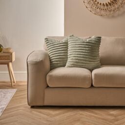 OHS 4 x Faux Fur Thick Rib Cushion Covers in Green - Size: 45 cm x 45 cm - thumbnail 3
