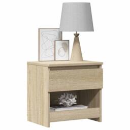 Berkfield Home Elegant Bedside Cabinets 2 pcs Sonoma Oak 40x30x39 cm Engineered Wood in Light Tan - Size: 40 x 30 x 39 cm - thumbnail 4