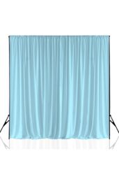 Neel Blue 3x3 Metres Spandex Backdrop Curtain, Wrinkle-Free Polyester Fabric Backdrop Panel in Baby Blue - thumbnail 1