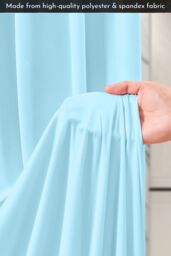 Neel Blue 3x3 Metres Spandex Backdrop Curtain, Wrinkle-Free Polyester Fabric Backdrop Panel in Baby Blue - thumbnail 5