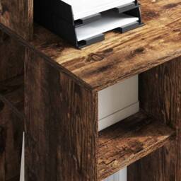 Berkfield Home Modern Desk with Storage Smoked Oak 90x48x101.5 cm Engineered Wood in Brown - thumbnail 4