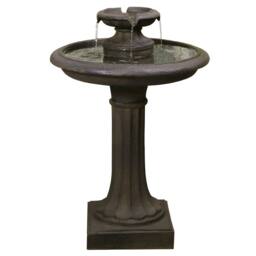 Primrose Garden Antique Birdbath Water Feature Maleda Outdoor Patio Bird Bath in Bronze - thumbnail 6