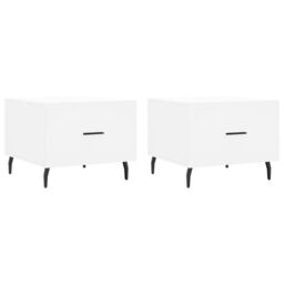 Berkfield Home Coffee Tables 2 pcs White 50x50x40 cm Engineered Wood - Size: 50 x 50 x 40 cm - thumbnail 2