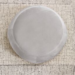 FurnitureboxUK Otis Round Soft-Touch Velvet Footstool in Taupe - thumbnail 6
