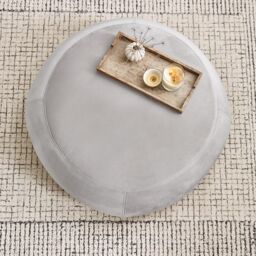 FurnitureboxUK Otis Round Soft-Touch Velvet Footstool in Taupe - thumbnail 7