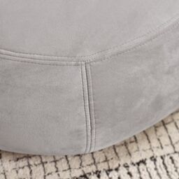 FurnitureboxUK Otis Round Soft-Touch Velvet Footstool in Taupe - thumbnail 5