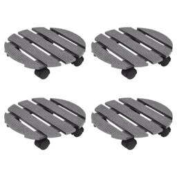 Berkfield Home Plant Trolleys 4 pcs Grey √ò30x7, 5 cm WPC - thumbnail 2