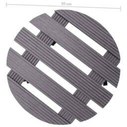 Berkfield Home Plant Trolleys 4 pcs Grey √ò30x7, 5 cm WPC - thumbnail 6