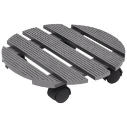 Berkfield Home Plant Trolleys 4 pcs Grey √ò30x7, 5 cm WPC - thumbnail 3