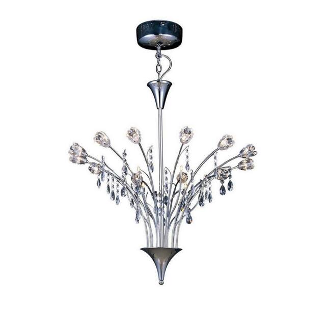 Netlighting Bouquet Pendant 18 Light G4 Chrome Crystal NOT LED CFL Compatible in Grey - image 1