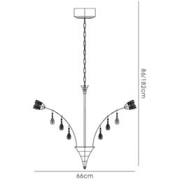 Netlighting Bouquet Pendant 18 Light G4 Chrome Crystal NOT LED CFL Compatible in Grey - thumbnail 4