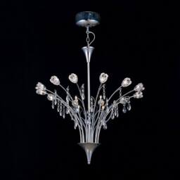 Netlighting Bouquet Pendant 18 Light G4 Chrome Crystal NOT LED CFL Compatible in Grey - thumbnail 2