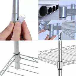 ATEK 5 Tier Metal Wire Shelving Unit for Storage Free Standing Shelves Rack Organizer for Garage, Kitchen, Utility Room or Office in Silver - thumbnail 8