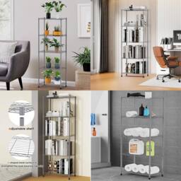 ATEK 5 Tier Metal Wire Shelving Unit for Storage Free Standing Shelves Rack Organizer for Garage, Kitchen, Utility Room or Office in Silver - thumbnail 6