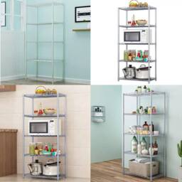 ATEK 5 Tier Metal Wire Shelving Unit for Storage Free Standing Shelves Rack Organizer for Garage, Kitchen, Utility Room or Office in Silver - thumbnail 9