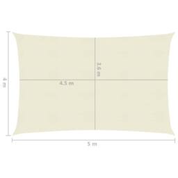 Berkfield Home Sunshade Sail 160 g/m ² Cream 4x5 m HDPE in Beige - thumbnail 6