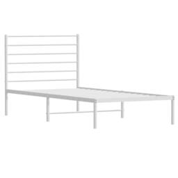 Berkfield Home Metal Bed Frame with Headboard White 90x190 cm Single - thumbnail 3