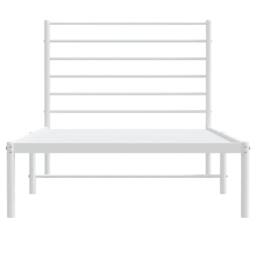 Berkfield Home Metal Bed Frame with Headboard White 90x190 cm Single - thumbnail 6