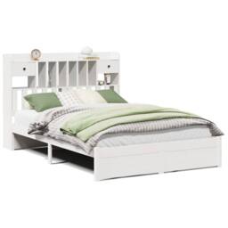 Berkfield Home Bookcase Bed without Mattress White 140x190cm Solid Wood Pine - Size: 140x190 cm - thumbnail 1