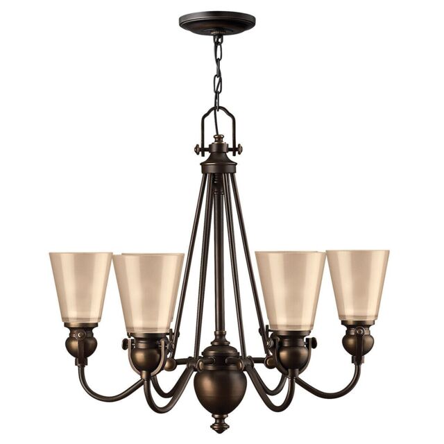 Loops 6 Bulb Chandelier Hanging Pendant LIght Olde Bronze LED E27 60W Bulb