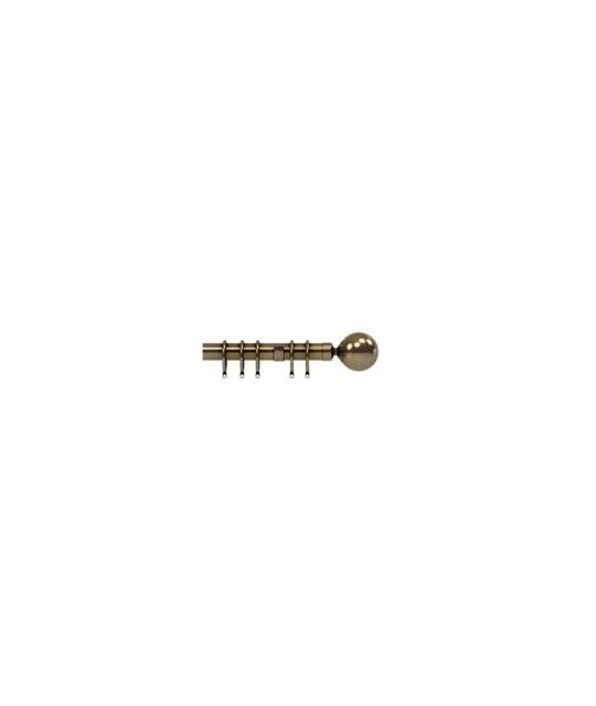 New Edge Blinds 28mm Nikola Ball End Metal Curtain Pole Set - Antique Brass in Bronze - Size: 300 cm - image 1