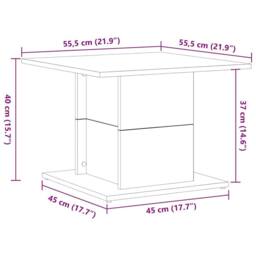 Berkfield Home Elegant Coffee Table Black Oak 55.5x55.5x40 cm Engineered Wood - thumbnail 9