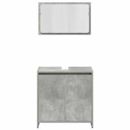 Berkfield Home Durable 4 Piece Bathroom Furniture Set Concrete Grey Engineered Wood - thumbnail 9
