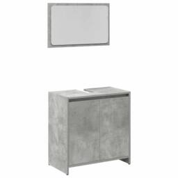 Berkfield Home Durable 4 Piece Bathroom Furniture Set Concrete Grey Engineered Wood - thumbnail 8