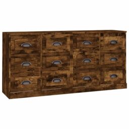 Berkfield Home Sideboards 2 pcs Smoked Oak Engineered Wood in Brown - thumbnail 2