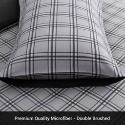 Grace Premium Double Brushed Duvet Cover Set with Fitted Sheet in Grey - Size: Single - thumbnail 8