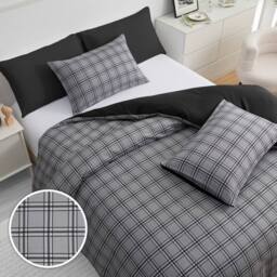 Grace Premium Double Brushed Duvet Cover Set with Fitted Sheet in Grey - Size: Single - thumbnail 7