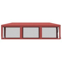 Berkfield Home Party Tent with 8 Mesh Sidewalls Red 3x9 m HDPE - thumbnail 4