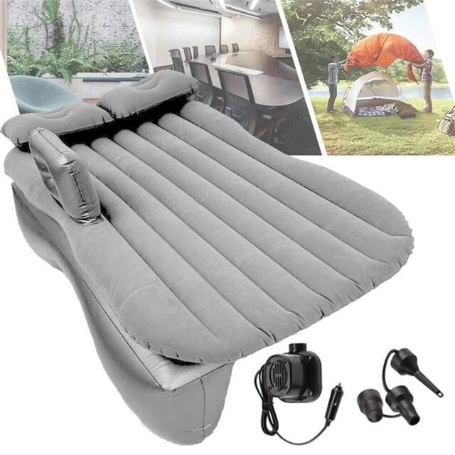 Nordara Inflatable Car Air Bed Seat Rest Foldable Mattress Travel Camping Kit in Grey - image 1