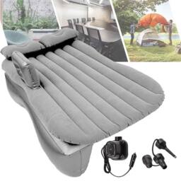 Nordara Inflatable Car Air Bed Seat Rest Foldable Mattress Travel Camping Kit in Grey - thumbnail 1
