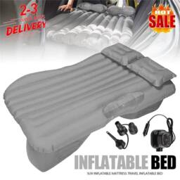Nordara Inflatable Car Air Bed Seat Rest Foldable Mattress Travel Camping Kit in Grey - thumbnail 6