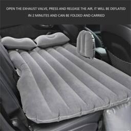 Nordara Inflatable Car Air Bed Seat Rest Foldable Mattress Travel Camping Kit in Grey - thumbnail 5