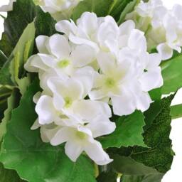 Berkfield Home Realistic Artificial Hydrangea Plant with Pot 60 cm White - thumbnail 3