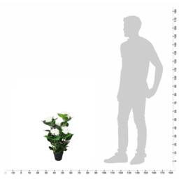 Berkfield Home Realistic Artificial Hydrangea Plant with Pot 60 cm White - thumbnail 1