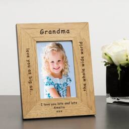 Uniqueful Personalised Love You Whole Wide World Wooden 6x4 Frame for Dad in Brown - Size: 1 Pack - thumbnail 4