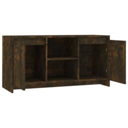 Berkfield Home TV Cabinet Smoked Oak 102x37.5x52.5 cm Engineered Wood in Brown - thumbnail 5