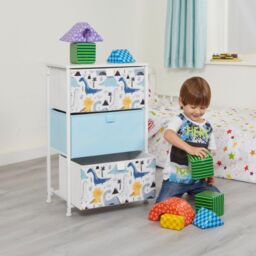 Liberty House Toys Dinosaur 3 Drawer Storage Chest in White