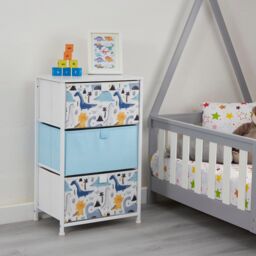 Liberty House Toys Dinosaur 3 Drawer Storage Chest in White - thumbnail 2