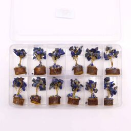 KDMD Mini Gemstone Tree On Wood Base - Sodalite (15 stones) in Blue - thumbnail 4