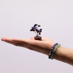 KDMD Mini Gemstone Tree On Wood Base - Sodalite (15 stones) in Blue - thumbnail 2