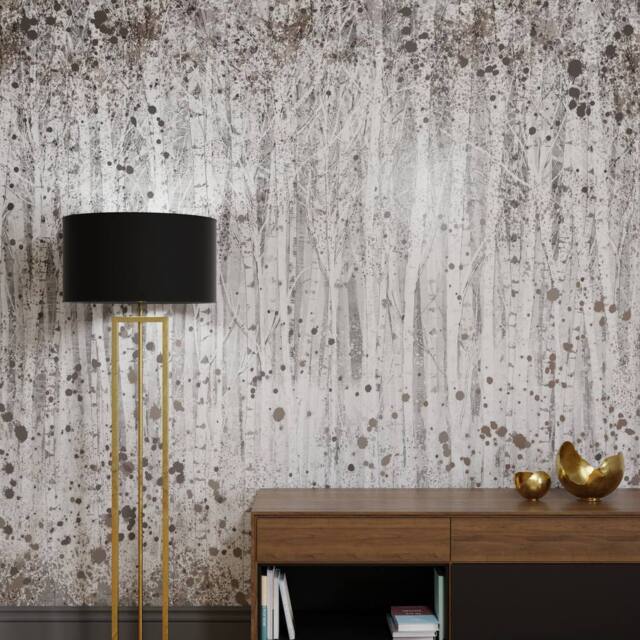 Superfresco Easy Painterly Woods Neutral Print To Order 3m x 2.8m Mural in Beige - image 1