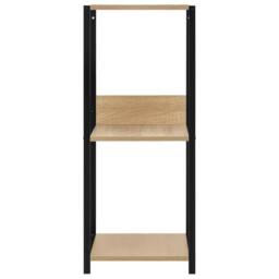 Berkfield Home Small Straight Book Shelf Black & Oak 33.5x39.6x79.7 cm Engineered Wood - thumbnail 3