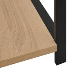 Berkfield Home Small Straight Book Shelf Black & Oak 33.5x39.6x79.7 cm Engineered Wood - thumbnail 6