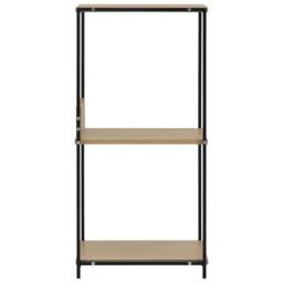 Berkfield Home Small Straight Book Shelf Black & Oak 33.5x39.6x79.7 cm Engineered Wood - thumbnail 4